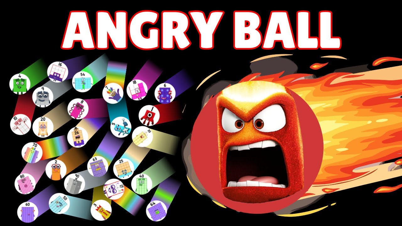Best 50 Numberblocks VS Angry Ball Marble Race