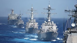 Arleigh Burke-class destroyer and USS Ross (DDG 71) formation