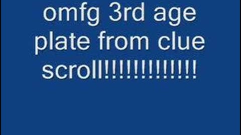 omfg 3rd age plate from clue scroll