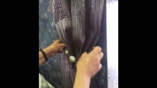 Famous Head Designer Colette Venardos Demonstrating the Latest in Magnetic Curtain Tie Backs Profile