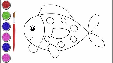 Hướng dẫn vẽ con cá - tô màu con cá - How to draw and color a fish