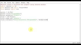 Python Create a Progress bar widgets using tkinter module
