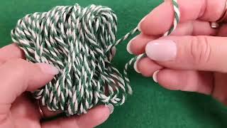 Green/White Cotton Bakers String Cord 10M Continuous Length 1.5mm Thick Net Worth