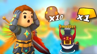 Smelting x10 Gold Ores! | Swordmasters.io Game