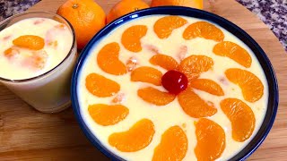 CREAMY ORANGE CUSTARD RECIPE | ORANGE DESSERT RECIPE | EASY & QUICK DESSERT RECIPE