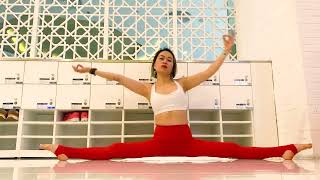 Split. Stretch Legs & Feet. Yoga. Gymnastics. Flexibility. Contortion