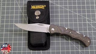 Terrific Budget Lockback Knife - Marbles MR585 Brown Linen Micarta