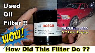 Bosch Premium Oil Filter 3334 Cut Open, Used Bosch Oil Filter Cut Open