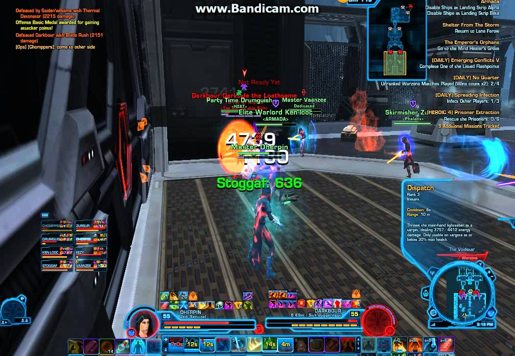 SWTOR PVP Voidstar 55 Jedi Sentinel Highly Decorated Republic WIn 9 Medals