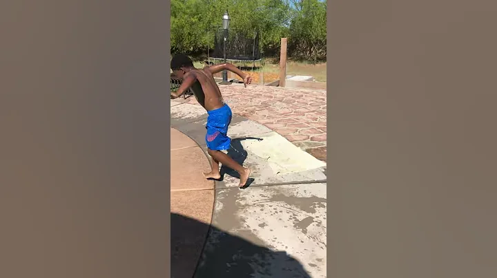 Im at my aunt home doing a front flip for the firs...