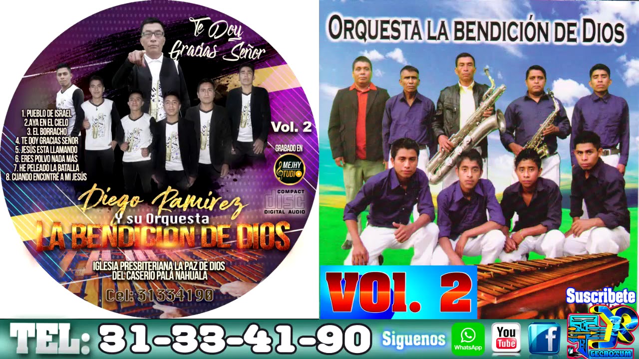 MARIMBA ORQUESTA LA BENDICION DE DIOS VOL 2 COMPLETO DE PALA