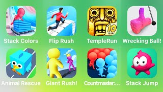 Stack Colors, Flip Rush, Temple Run, Wrecking Ball, Animal Rescue, Giant Rush, Countmaster