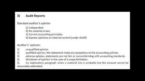 Bright Analyst CFA Level 1 Financial Statements Audit opinions