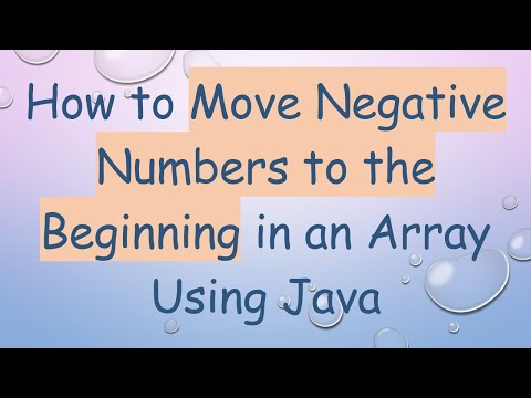 How to Move Negative Numbers to the Beginning in an Array Using Java