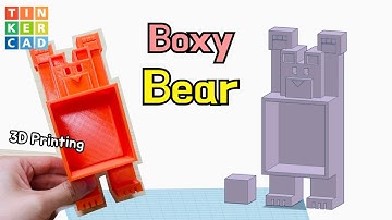 107) Boxy Bear Box with Tinkercad + 3D printing | 3D modeling how to make
