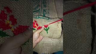 Cross stitch mini flower pattern sewing 🪡🧵