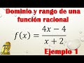 Dominio y rango de una función racional | Ejemplo 1