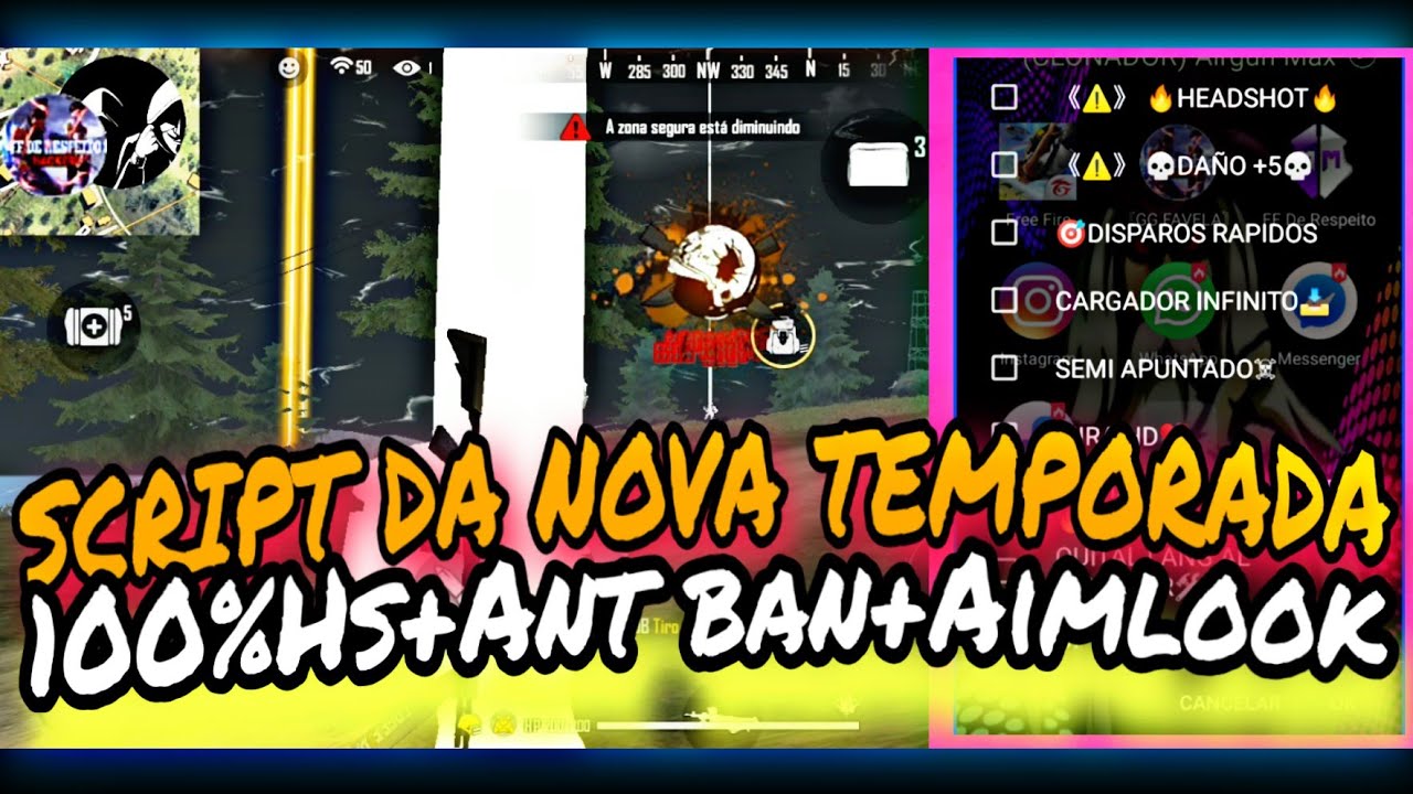 SCRIPT FF ATUALIZADA 1.47.6 Vip 100%Hs+Ant ban+Aimlook  