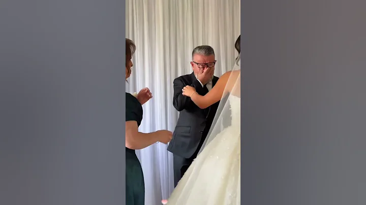 The moment he saw me in my wedding dress, I saw a lifetime of love in his eyes❤️#wedding #familylove