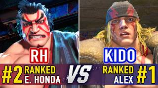 SF6 🤜 RH (#2 Ranked E. Honda) vs KIDO (#1 Ranked Alex) 🤛 SF6 High Level Gameplay