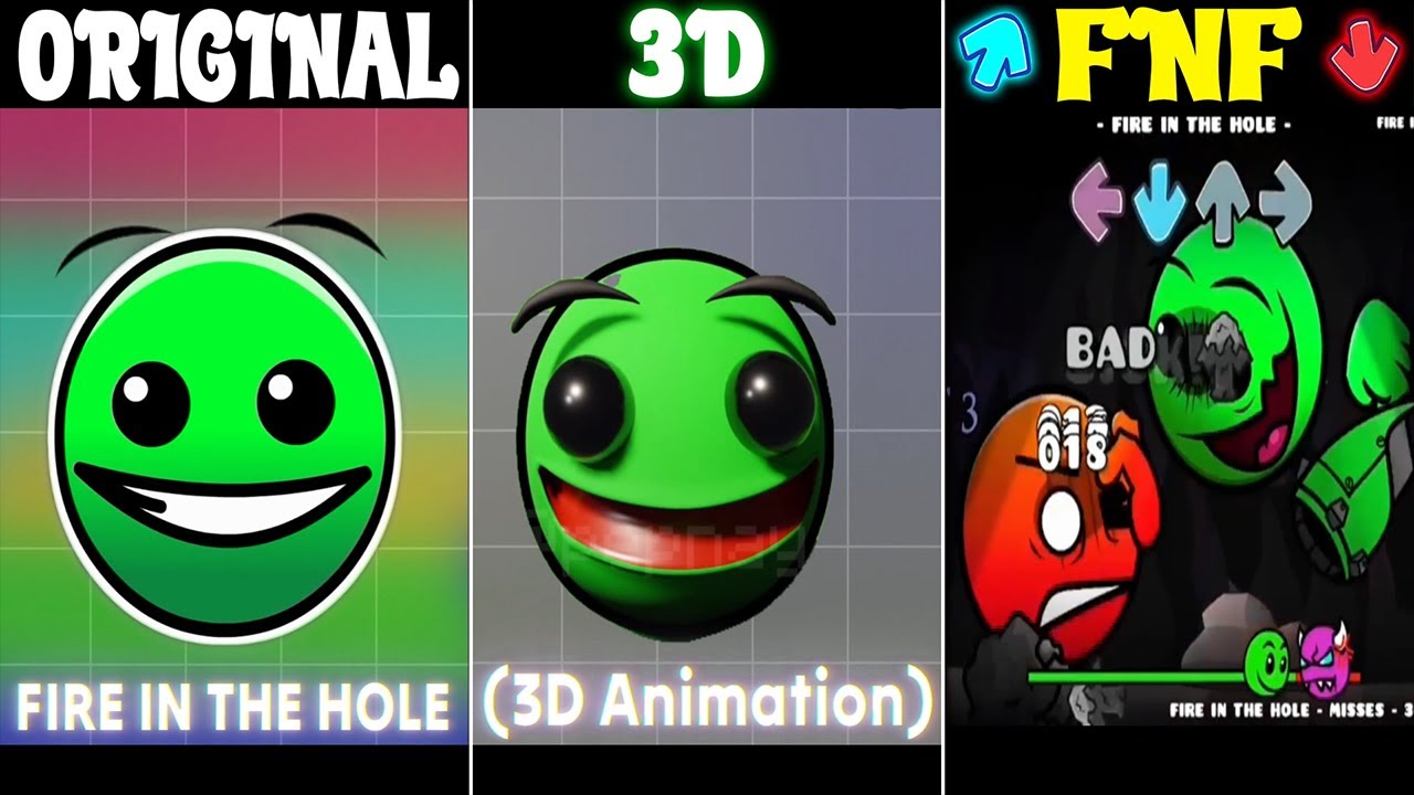 All FIRE IN THE HOLE Versions ( Original Vs FNF Vs 3D Animation) friday ...