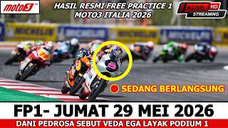 🔥LIVE SEDANG BERLANGSUNG 🔵 - Hasil FP1 Moto3 Mugello Italia 2026 - Hasil Veda Ega Moto3 Italia