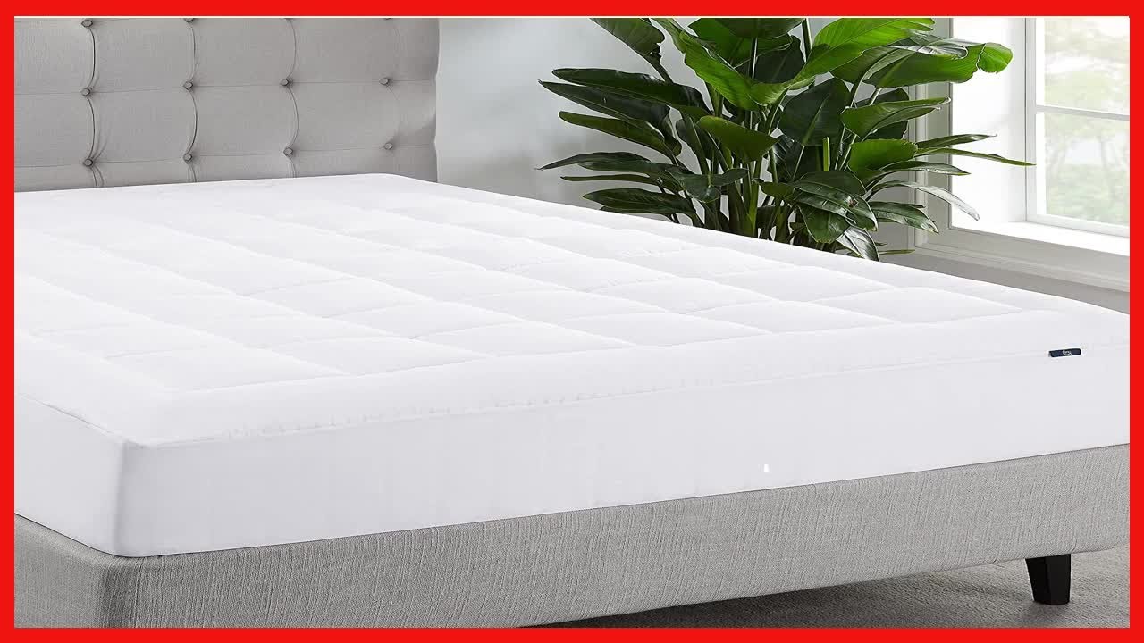 SERTA ComfortSure Breathable Elastic Dobby Check Quilted Pillow Top Mattress Pad Cover