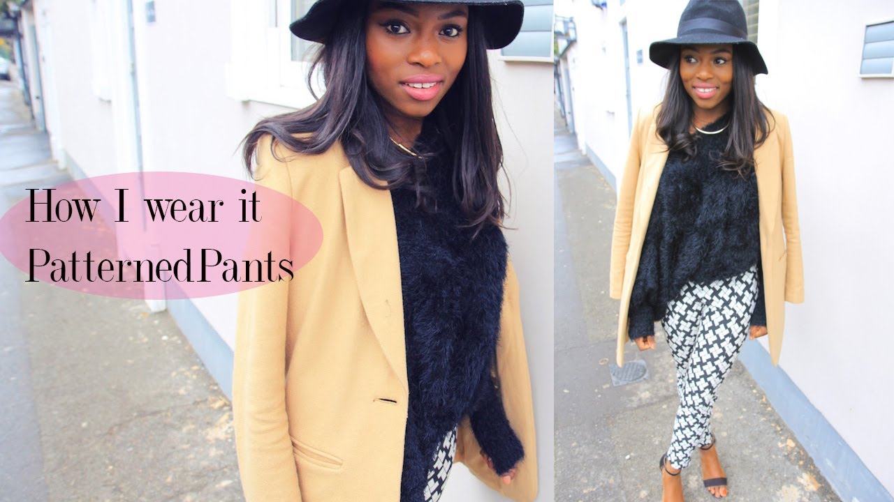 patterned work trousers