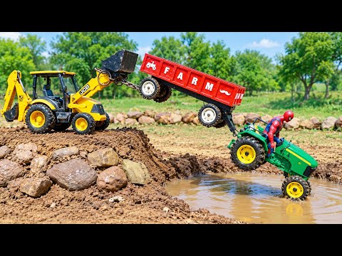 TVS Auto Rickshaw John Deere Tractor Bolero Car Accident Pulling jcb 3dx Kubota Sonalika ? CS Toy