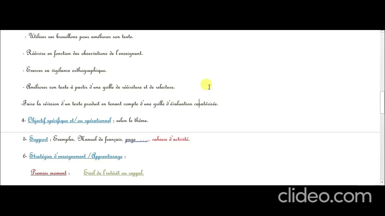 Modèle d'une fiche pédagogique d'un point de langue