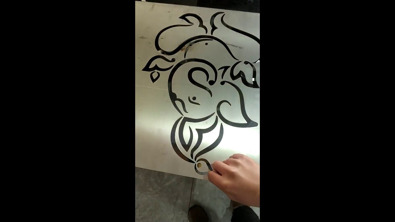 indian traditional design pattern ganesha laser cutting machine on 4mm stainless steel plate ganesh cnc design