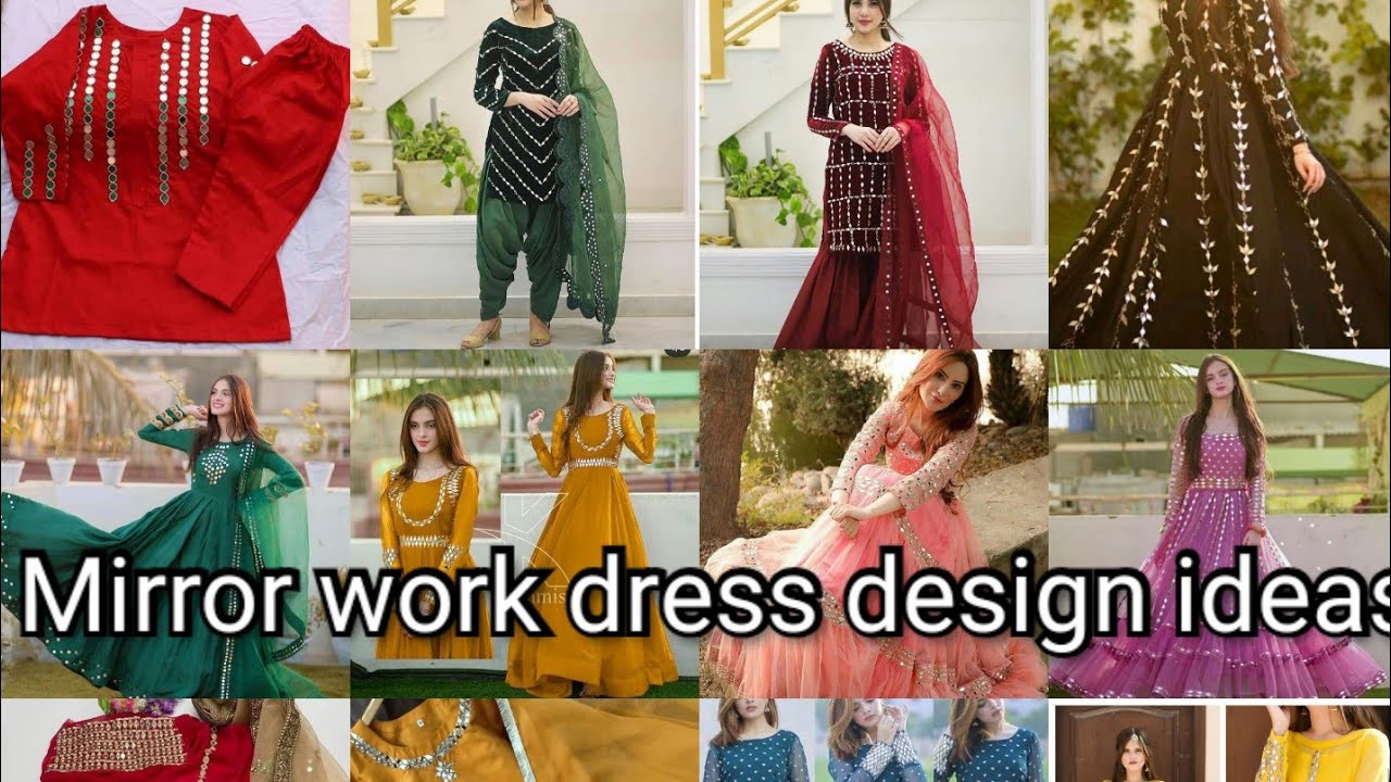 mirror lace designing ideas 2022 | Eid dress designing with mirror lace | mirror work dress design