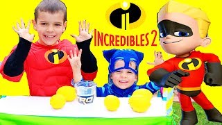 Disney Incredibles 2 Dash Vs Pj Masks Catboy Race At Lemonade Stand