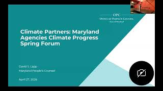 Maryland Agencies Climate Progress Spring Forum 2026