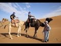 Riding camels through the sahara  morocco