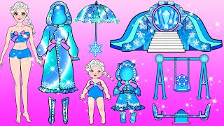 Mother Elsa And Daughter Dress Up Raincoat | कागज की गुड़िया ड्रेस अप | Woa Doll Hindi