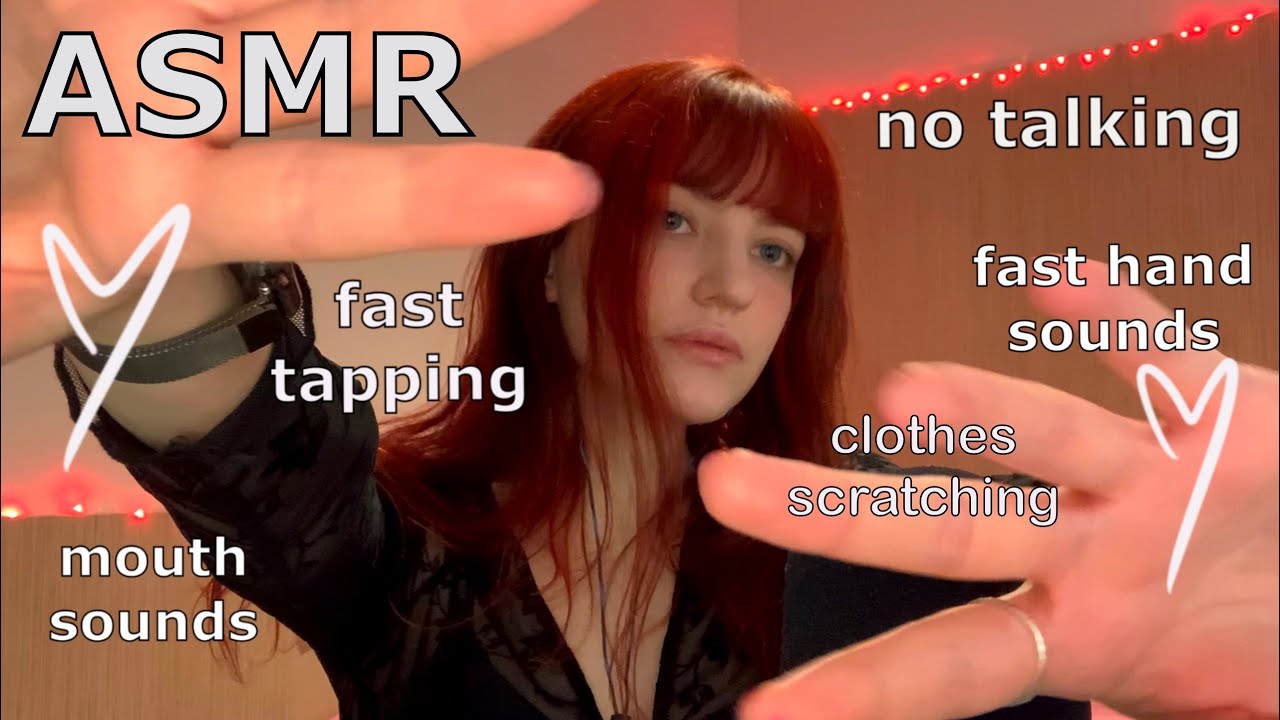 ASMR ~ Fast & Random Triggers (No Talking) ~ Hand Sounds, Mouth Sounds, Tapping, Clothes Scratching