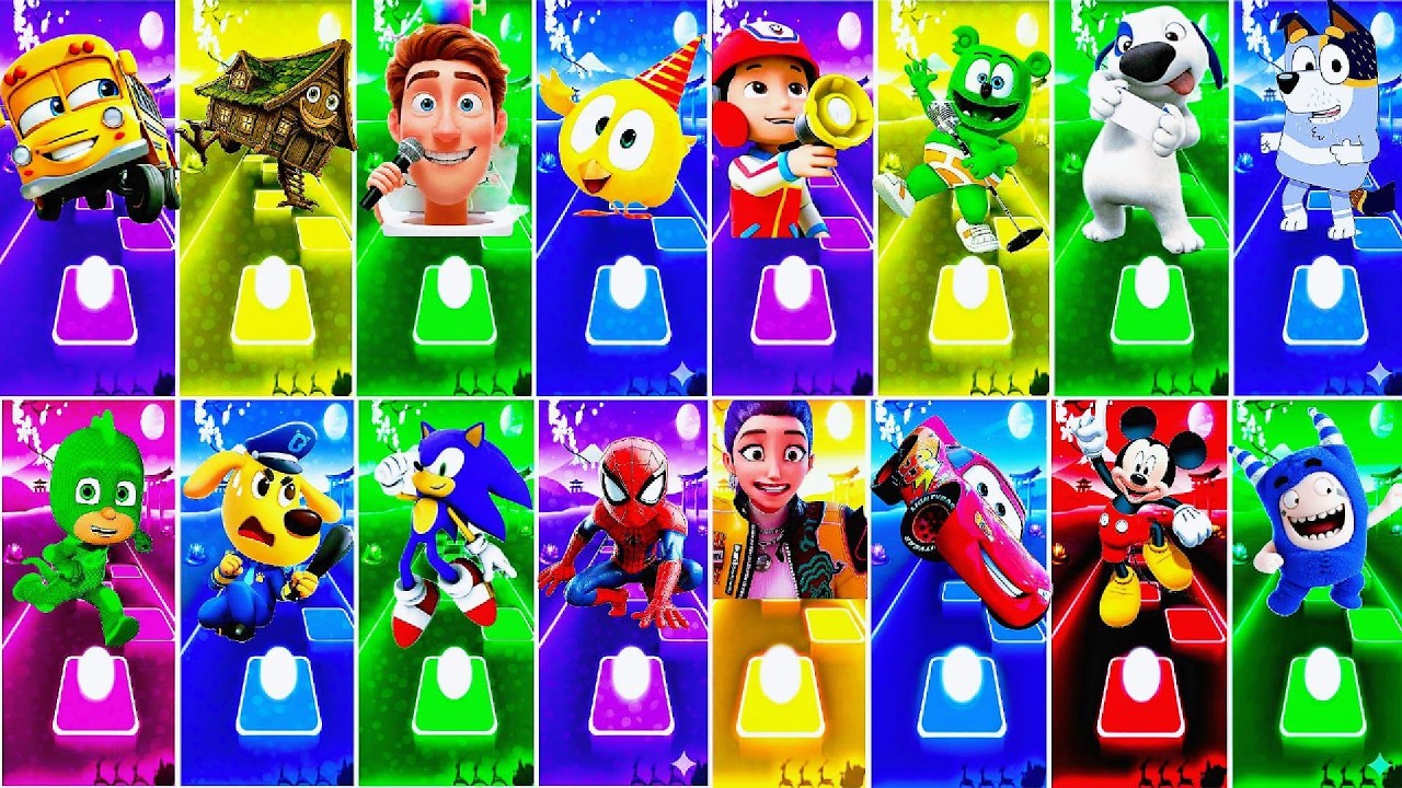 BUS EATER 🆚 EXTRA SLIDE 🆚 SKIBIDI TOILET 🆚 HOUSE HEAD 🆚 ODDBODS | Tiles Hop EDM Rush!