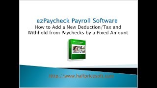 How to add a payroll deduction by fixed amount