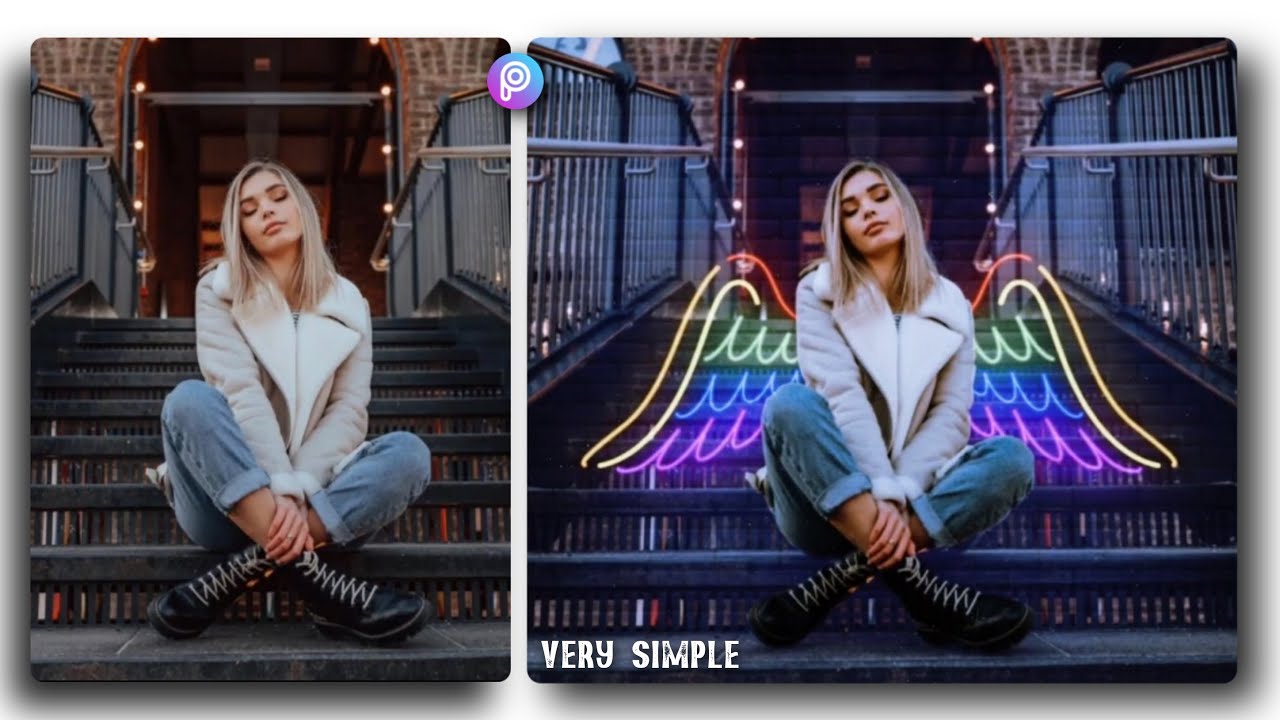 Neon Wings Photo Edit In Picsart