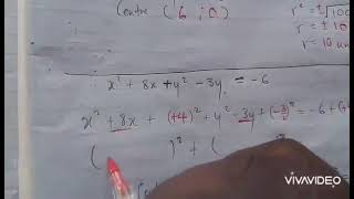 Gr 12 - Circle Analytical - Completing the square to Find center and radius of Circle p1