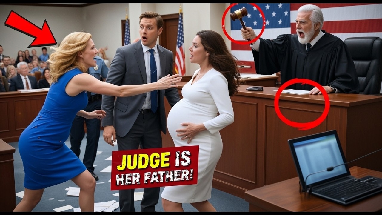 Mistress Slaps Pregnant Wife in Court—Millionaire Doesn't Know Judge Is Her Father!