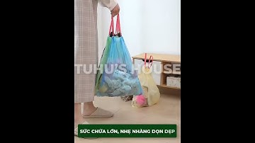 Túi đựng rác tự phân hủy sinh học, bọc đựng rác có quai, có dây rút tiện lợi - Tuhu’s House