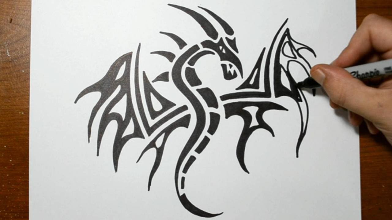 17 Cool Dragon tattoos sketch and drawings for Sketch Art Girl