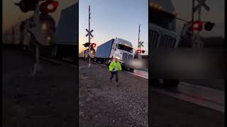 Train Slams Into Stalled Semi-Truck as Driver Sprints Away in Heart-Stopping Escape Caught on Video