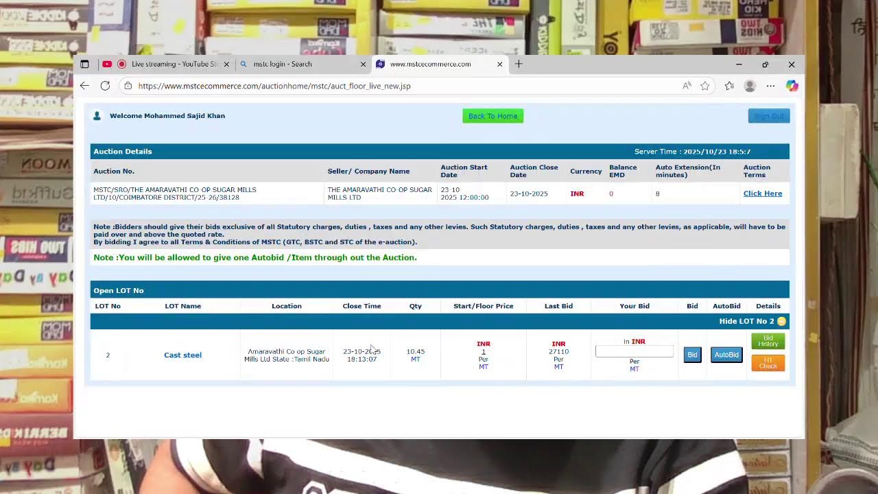 mstc live auction mstv live bidding or mstc registration