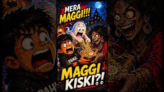 “Ye horror nahi… Maggi war hai 😂🍜” #ghost #bhoot #dayan #comedy #maggie #shorts #cartoon