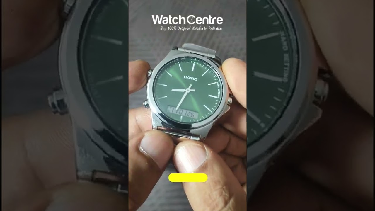 Casio MTP-VC01D-3E New Green Dial Analog Digital Watch