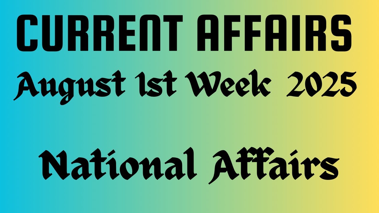 August 1st Week National Affairs (Banking, SSC, Railways) - 1 - YouTube