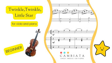 Twinkle Twinkle Little Star - for viola (solo) and piano